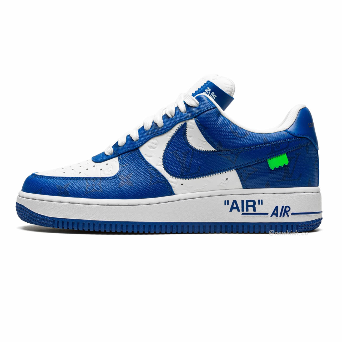 Louis Vuitton Nike Air Force 1 Low By Virgil Abloh White Green Royal (12) - newkick.vip