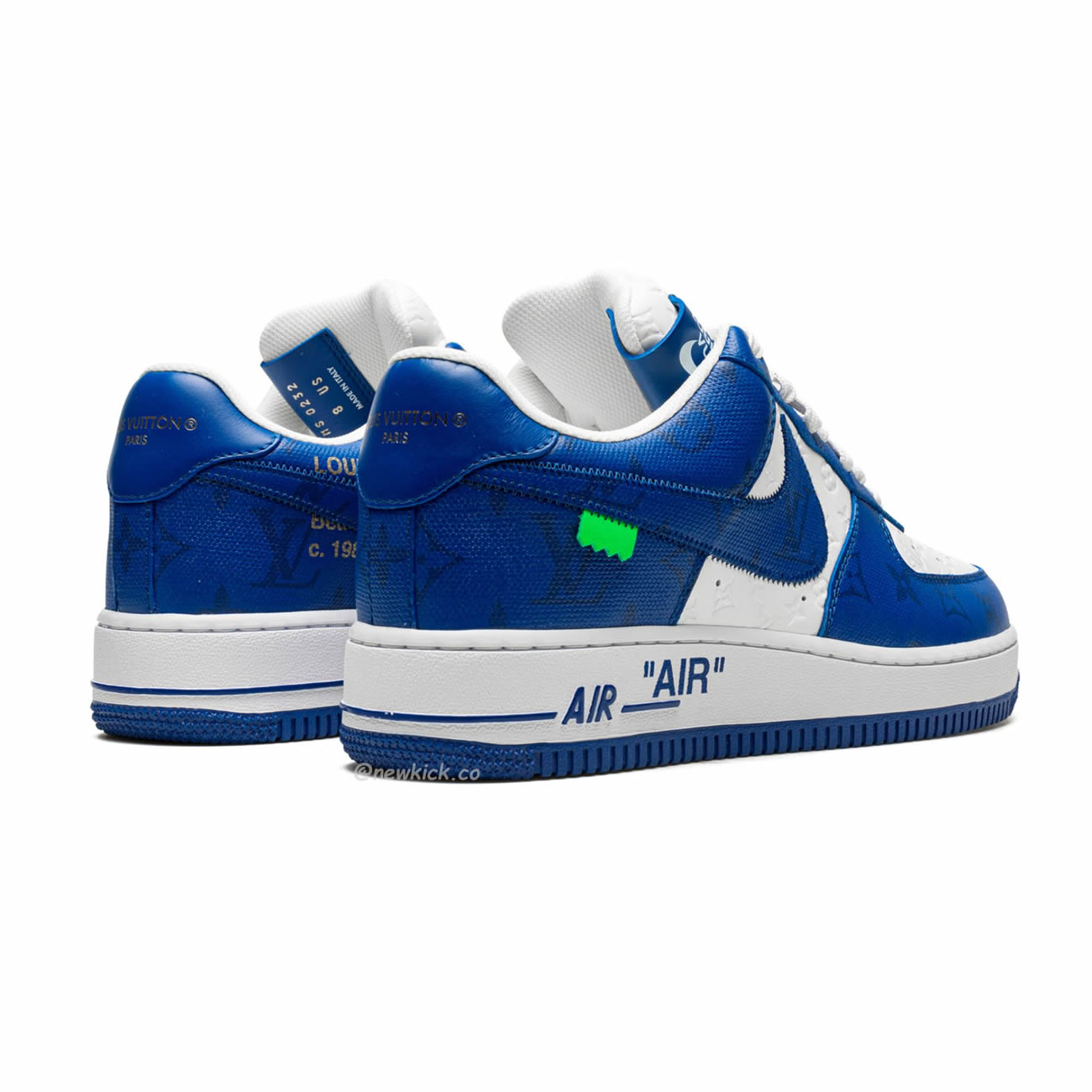 Louis Vuitton Nike Air Force 1 Low By Virgil Abloh White Green Royal (13) - newkick.vip