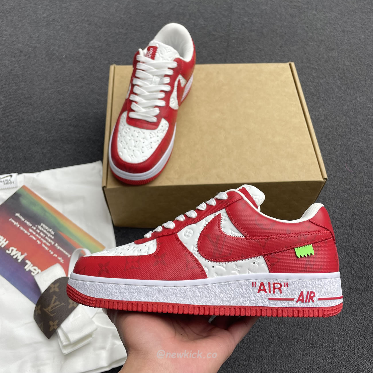 Louis Vuitton Nike Air Force 1 Low By Virgil Abloh White Green Royal (47) - newkick.vip