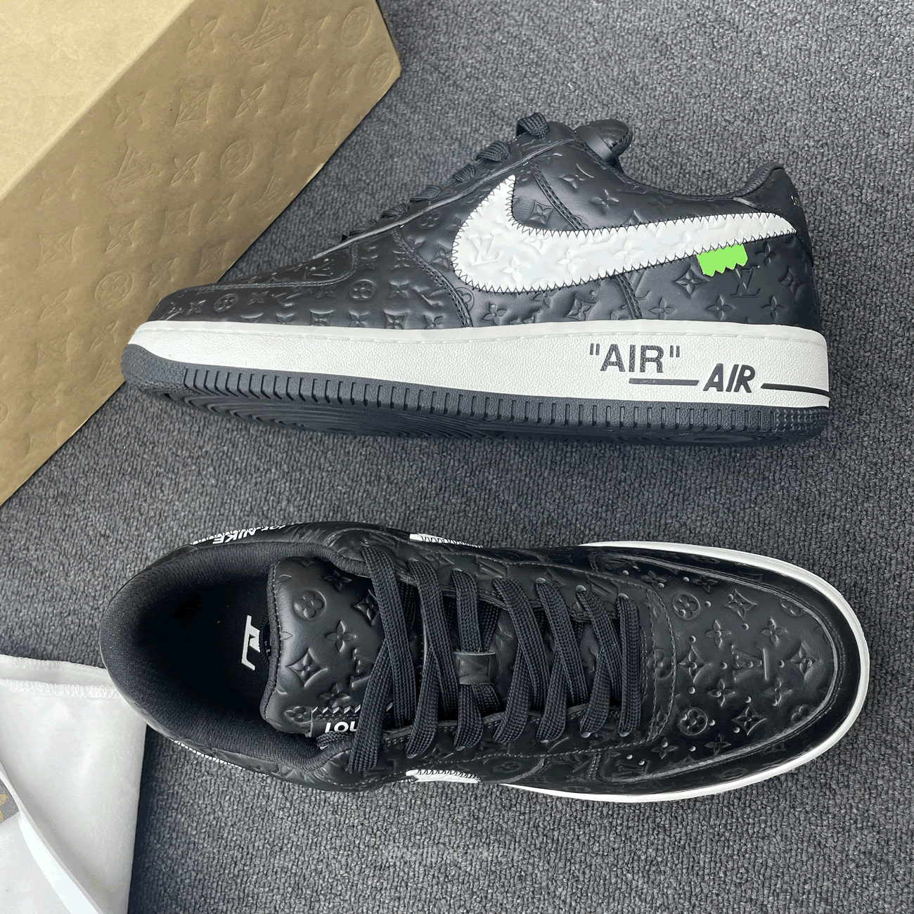 Louis Vuitton Nike Air Force 1 Low By Virgil Abloh White Black (3) - newkick.vip