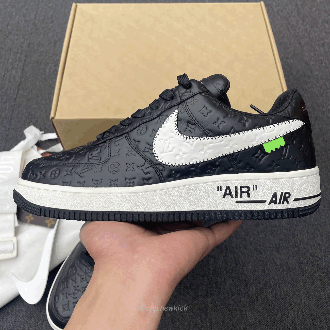 Louis Vuitton Nike Air Force 1 Low By Virgil Abloh White Black (4) - newkick.vip