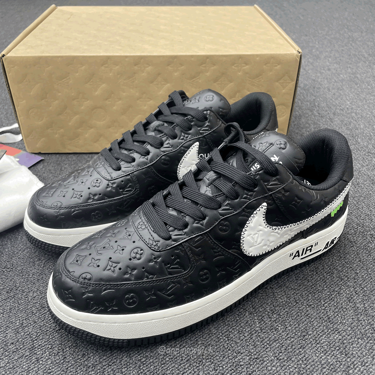 Louis Vuitton Nike Air Force 1 Low By Virgil Abloh White Black (6) - newkick.vip