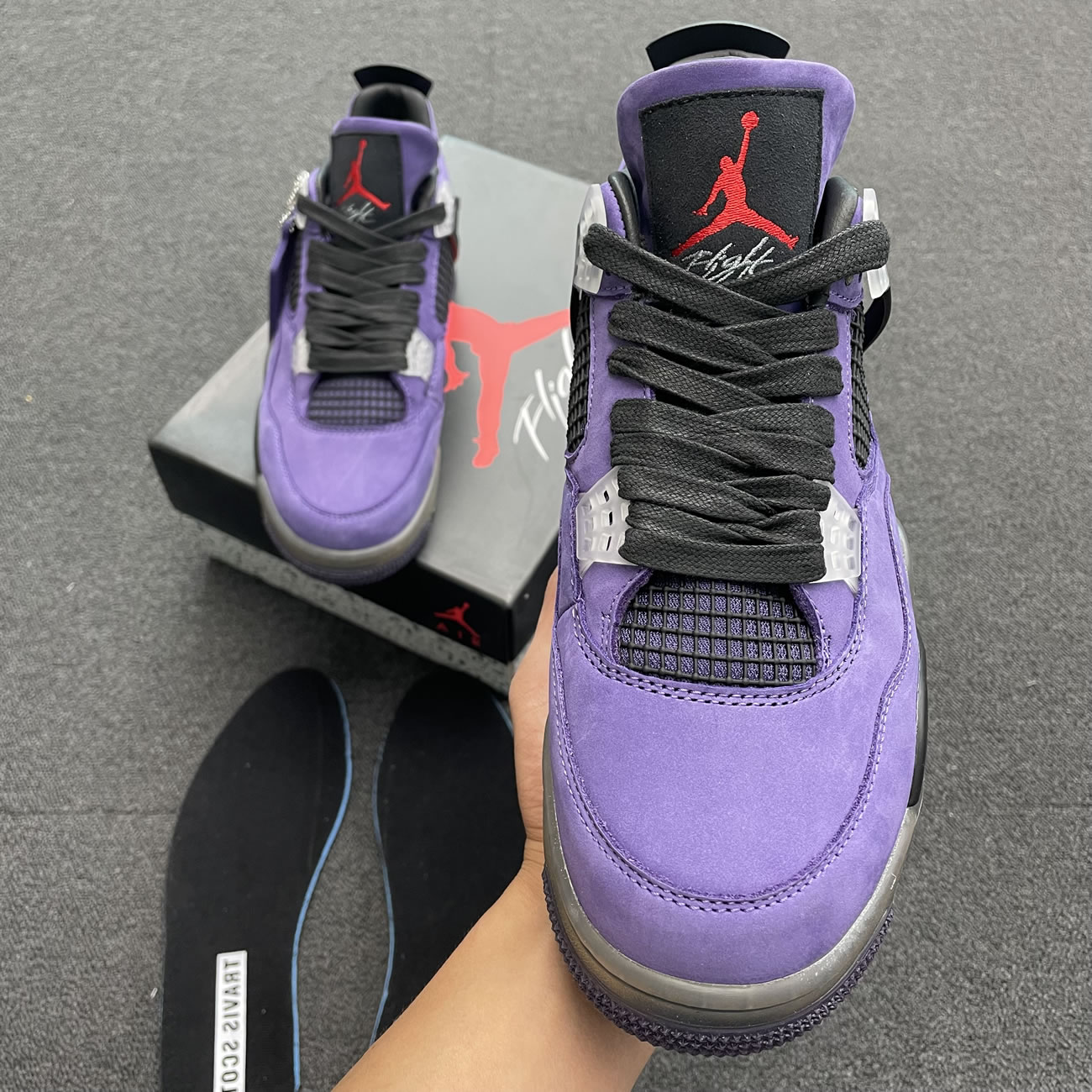 Travis Scott X Air Jordan 4 Retro Purple Aj4 766302 (2) - newkick.vip