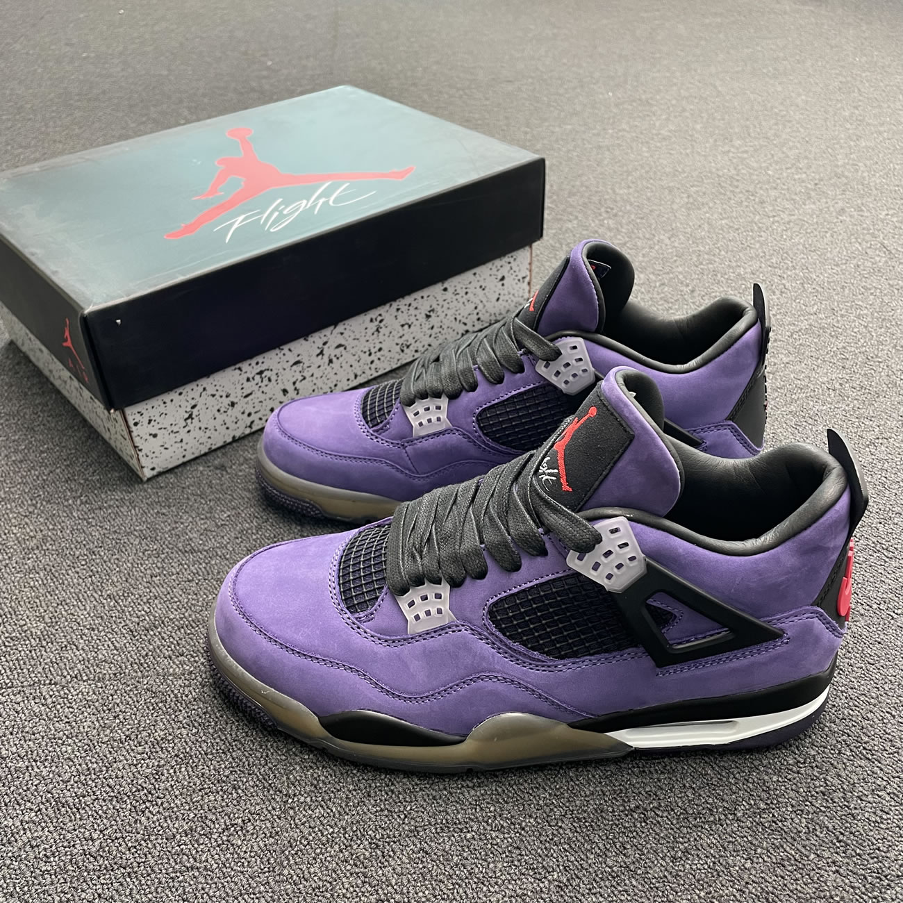 Travis Scott X Air Jordan 4 Retro Purple Aj4 766302 (7) - newkick.vip