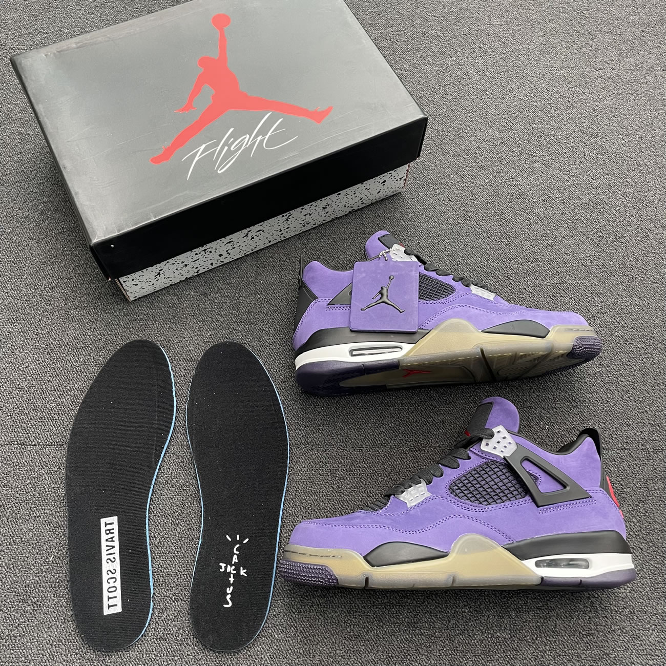 Travis Scott X Air Jordan 4 Retro Purple Aj4 766302 (8) - newkick.vip