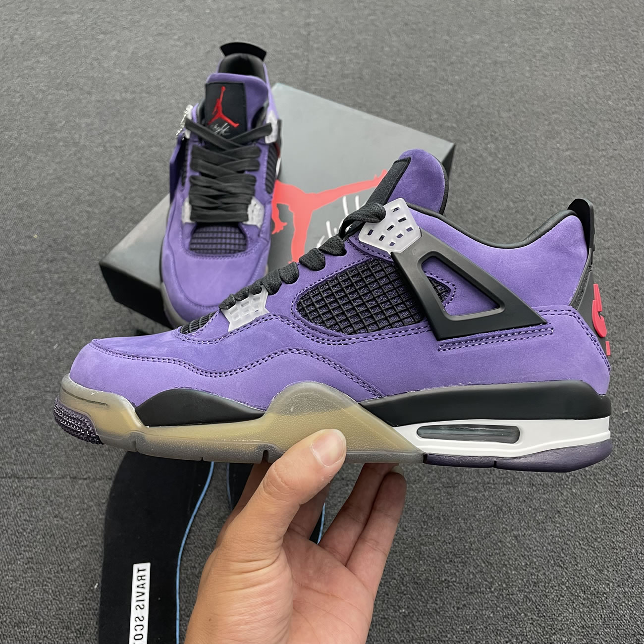 Travis Scott X Air Jordan 4 Retro Purple Aj4 766302 (9) - newkick.vip