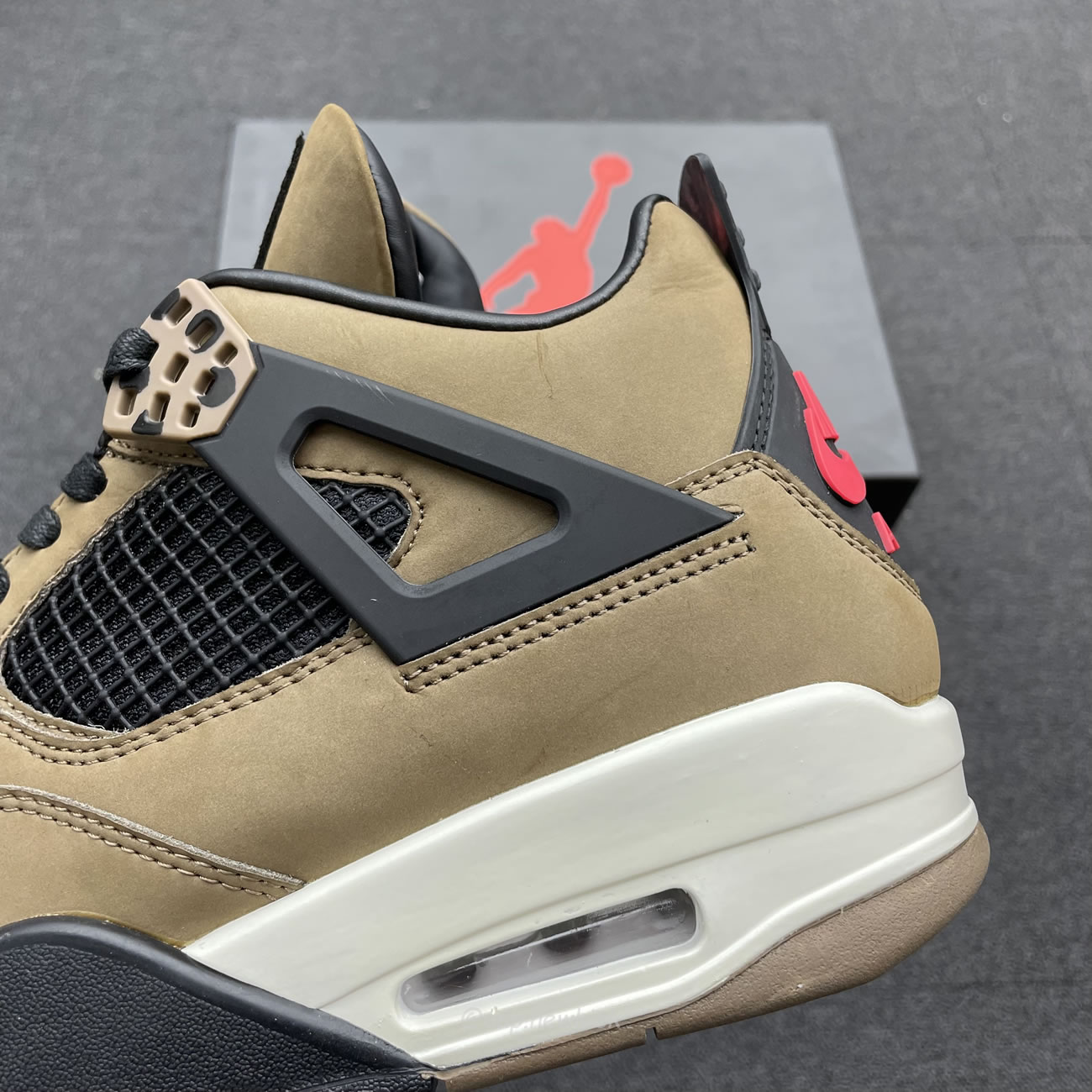 Air Jordan 4 X Travis Scott Olive Grey Black Aj4 882335 (4) - newkick.vip