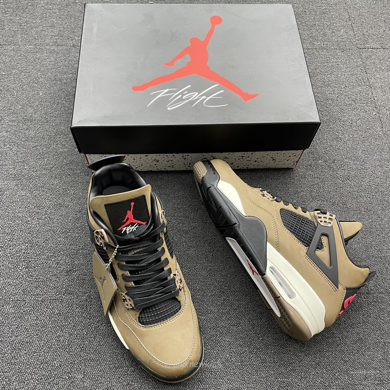 Air Jordan 4 X Travis Scott Olive Grey Black Aj4 882335 (6) - newkick.vip