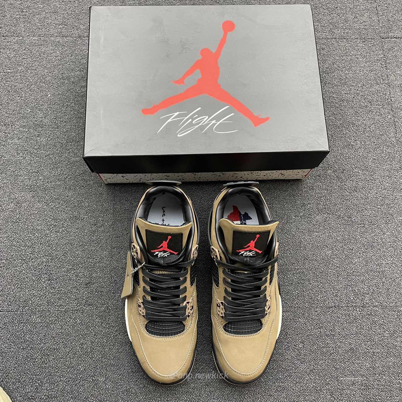 Air Jordan 4 X Travis Scott Olive Grey Black Aj4 882335 (9) - newkick.vip