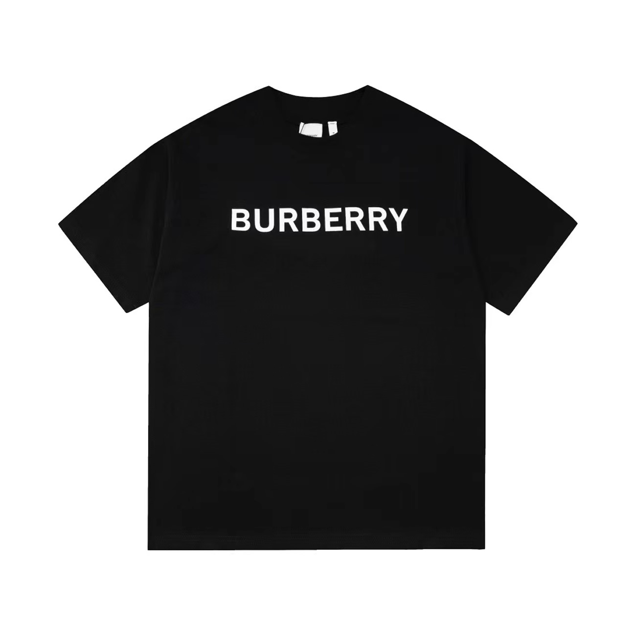 Burberry Logo Print Cotton Oversized T Shirt Black Blue White Aw22 (1) - newkick.vip