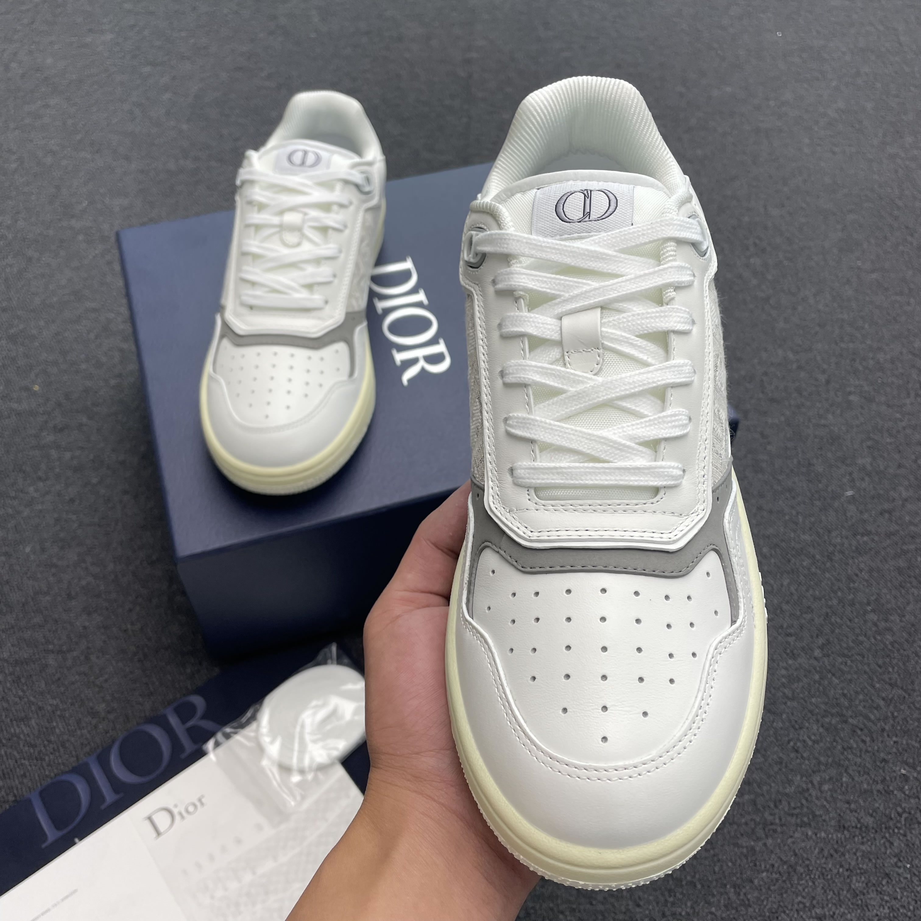 Dior B27 Low Gray White Beige Black 3sn272zir H165 H173 H965 H068 (17) - newkick.vip