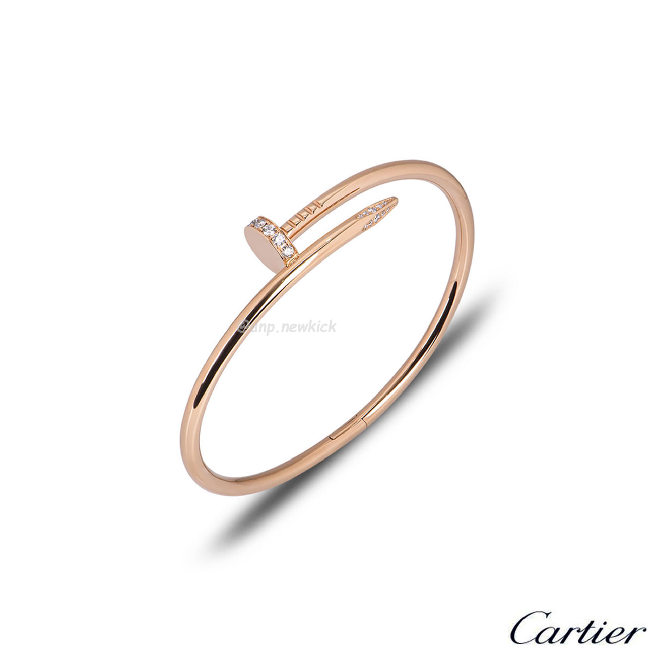 Cartier Rose Gold Silver Diamond Juste Un Clou Bracelet Size 16 B6048516 (1) - newkick.vip