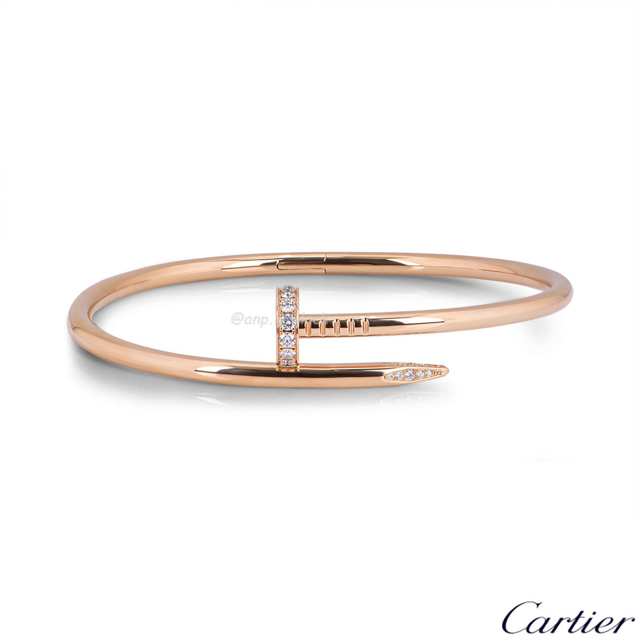 Cartier Rose Gold Silver Diamond Juste Un Clou Bracelet Size 16 B6048516 (4) - newkick.vip