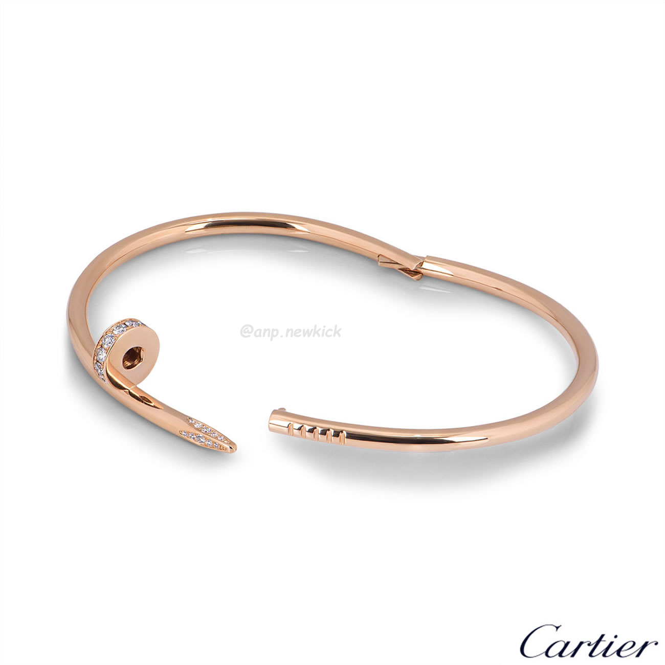 Cartier Rose Gold Silver Diamond Juste Un Clou Bracelet Size 16 B6048516 (6) - newkick.vip