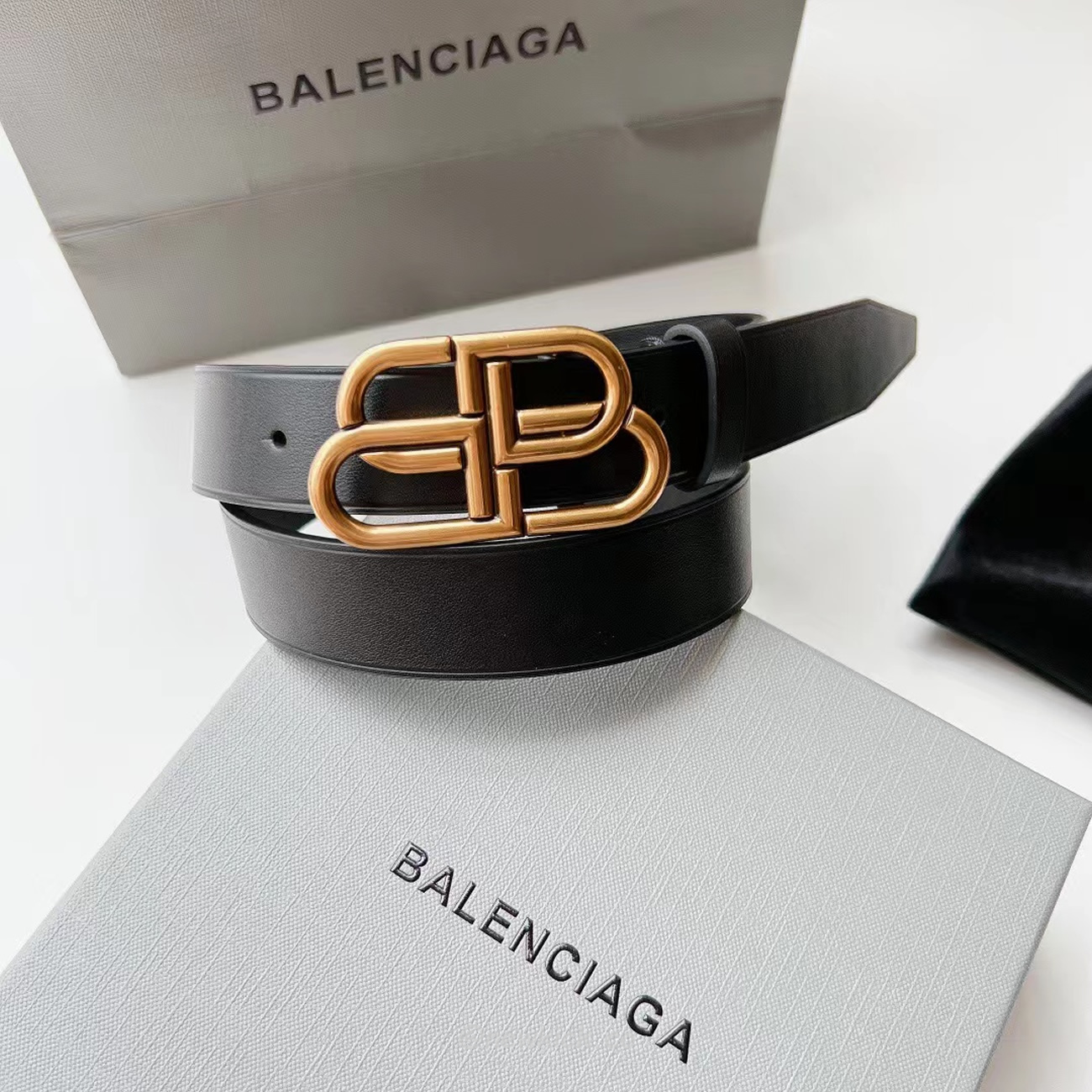 Balenciaga Bb Logo Belt (4) - newkick.vip