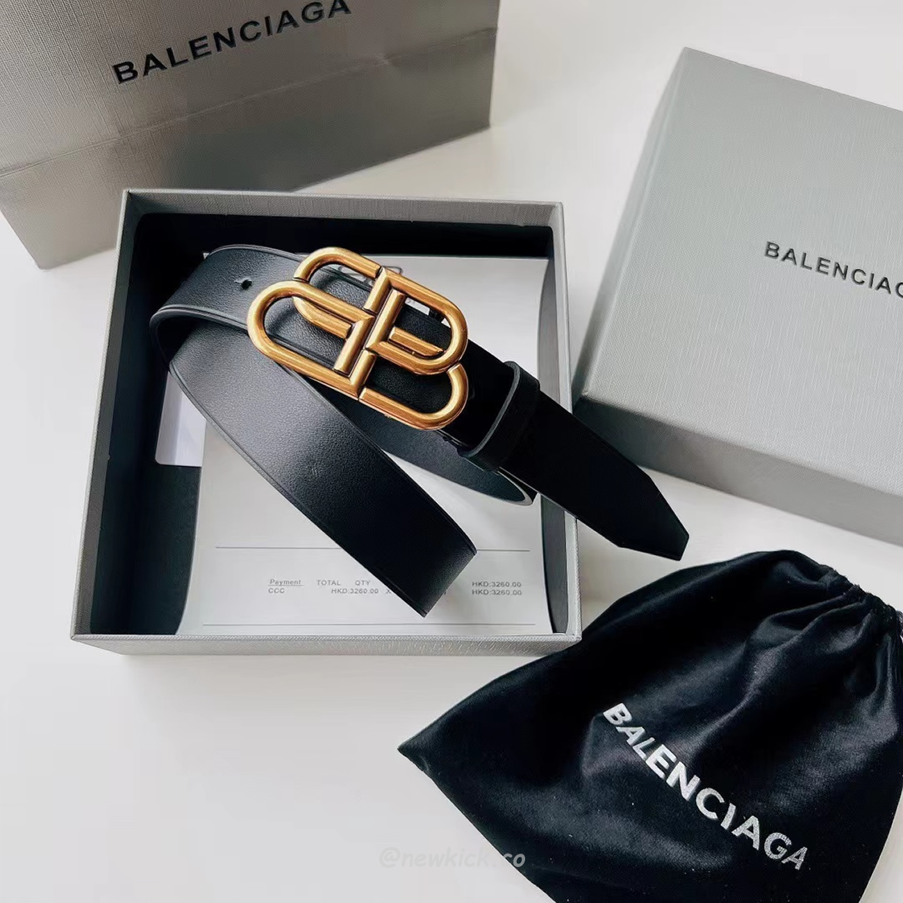 Balenciaga Bb Logo Belt (5) - newkick.vip