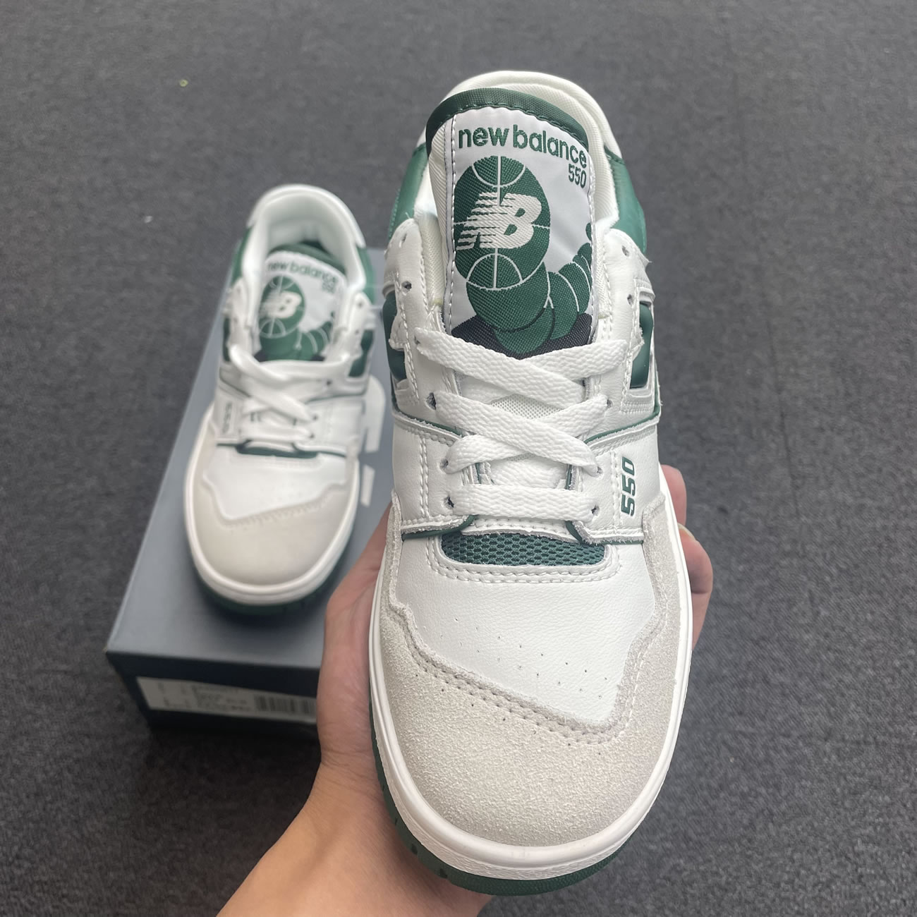 New Balance 550 White Green Bb550wt1 (3) - newkick.vip