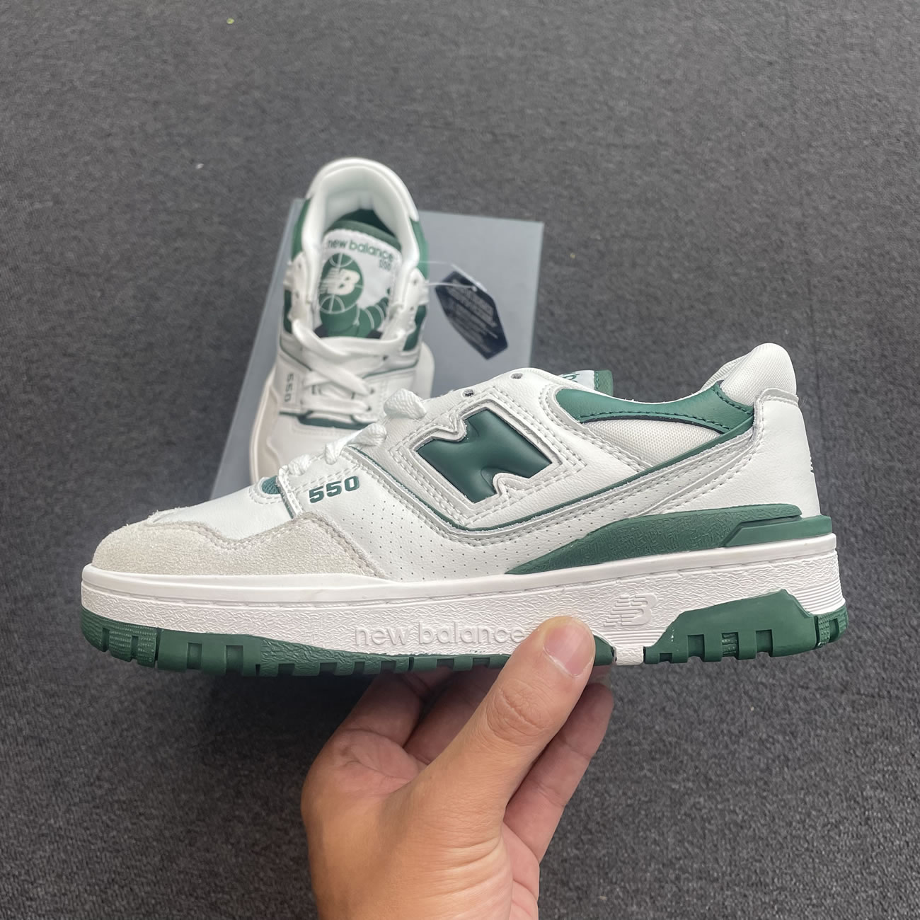 New Balance 550 White Green Bb550wt1 (4) - newkick.vip