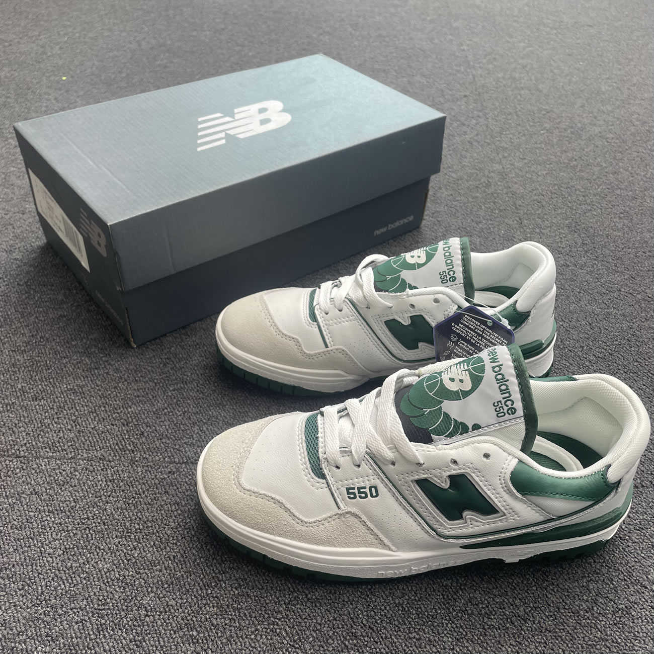 New Balance 550 White Green Bb550wt1 (6) - newkick.vip