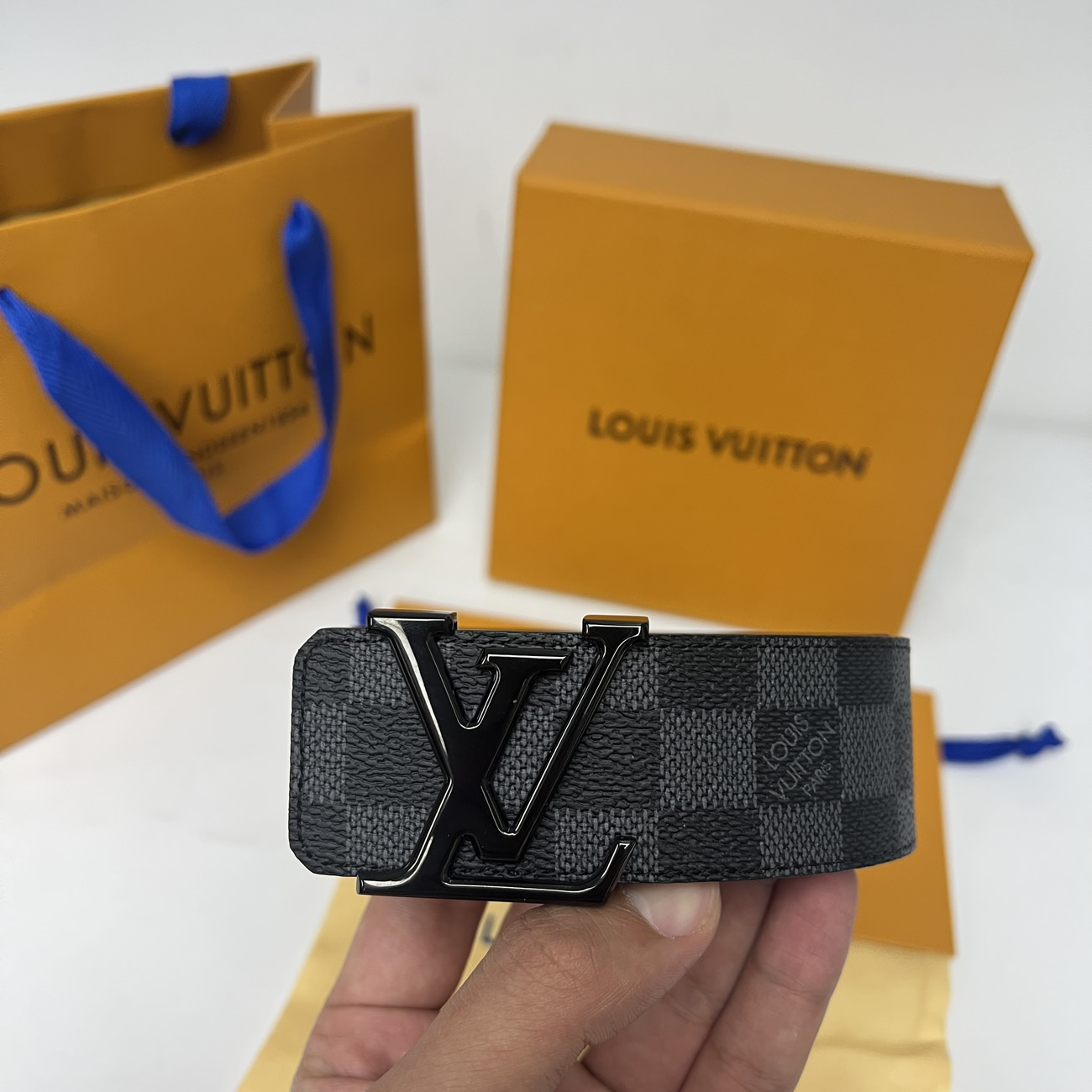 Lv Initiales 95cm 125cm Damier Black Belt (6) - newkick.vip