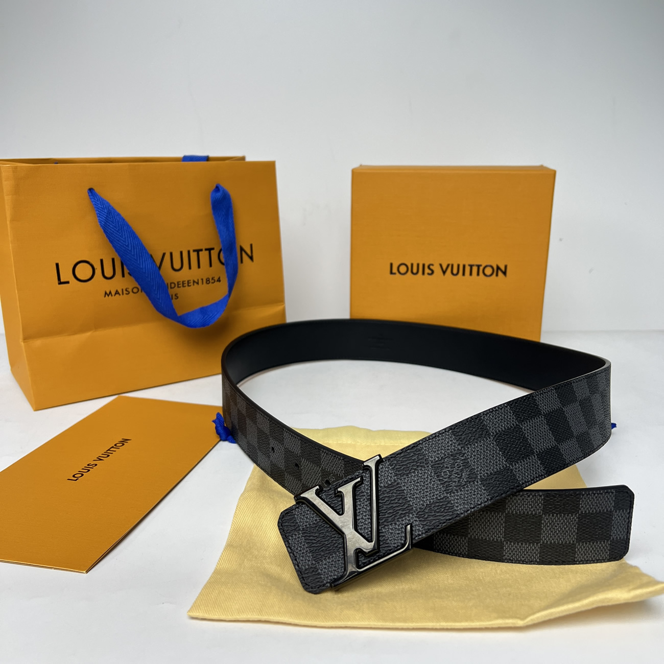 Lv Initiales 95cm 125cm Damier Black Belt (8) - newkick.vip