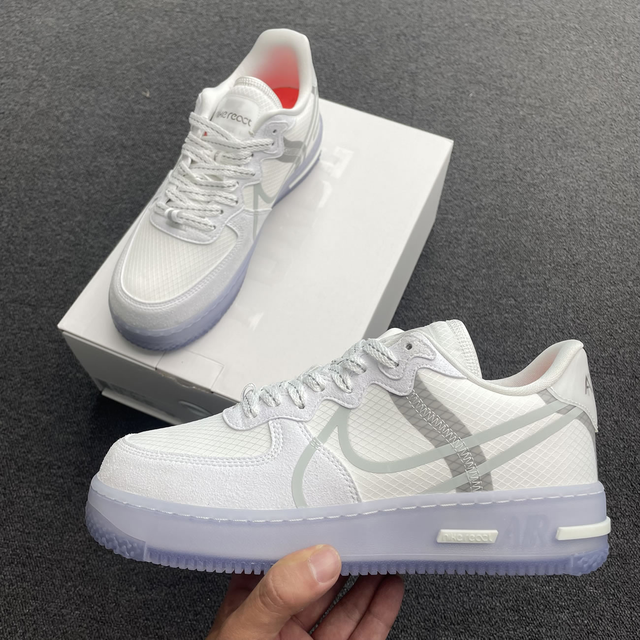 Nike Air Force 1 React White Light Bone Cq8879 100 (11) - newkick.vip