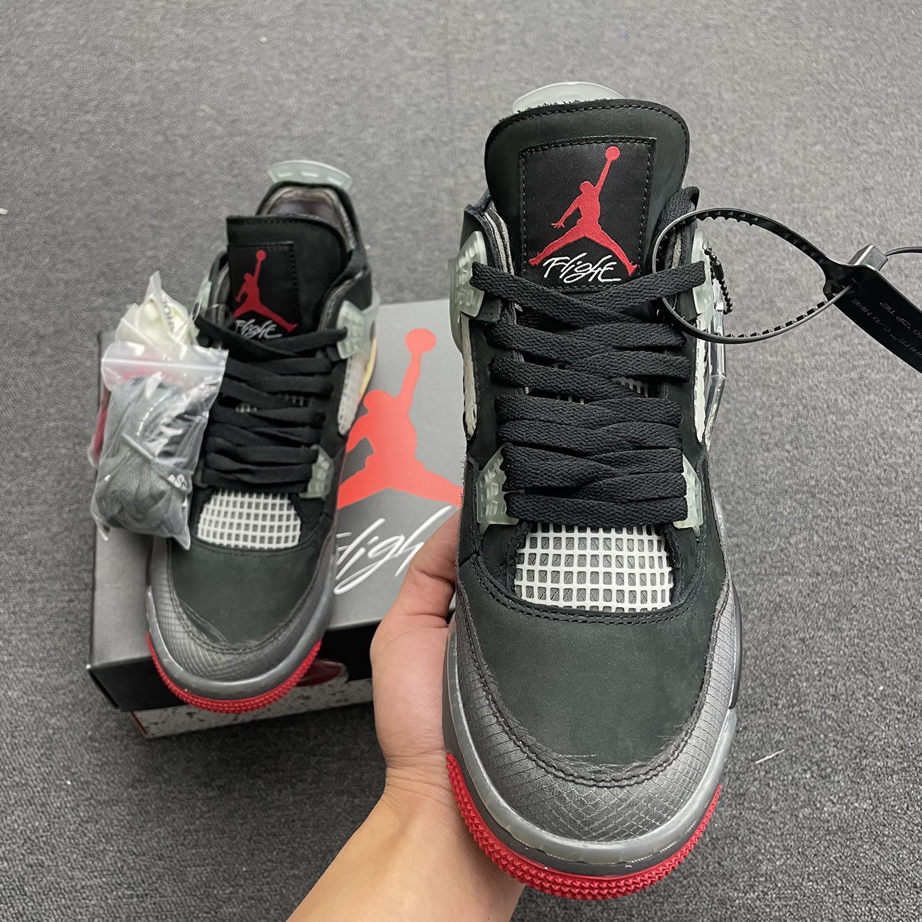 Off White X Air Jordan 4 Bred Black Red Release Date Cv9388 001 (4) - newkick.vip