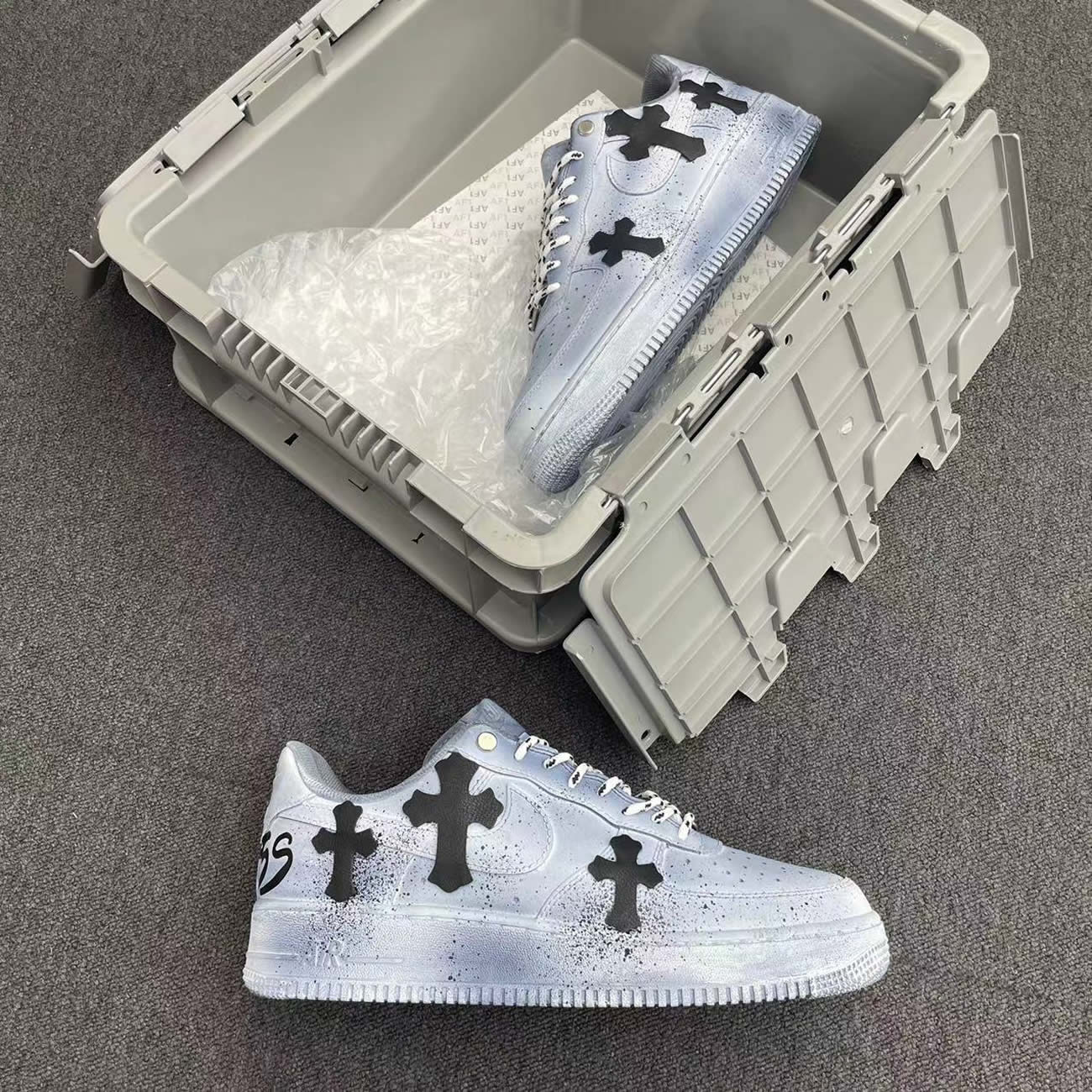 Custom Shoes Chrome X Nike Air Force 1 Dipped Reflective (5) - newkick.vip