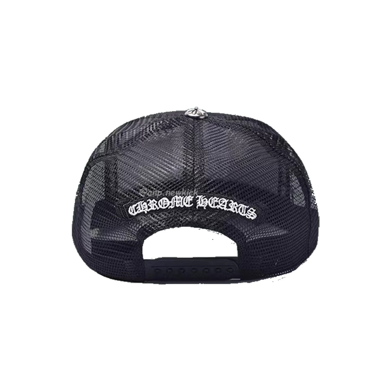 Chrome Hearts Tri Cross Black White Red Trucker Hat (6) - newkick.vip