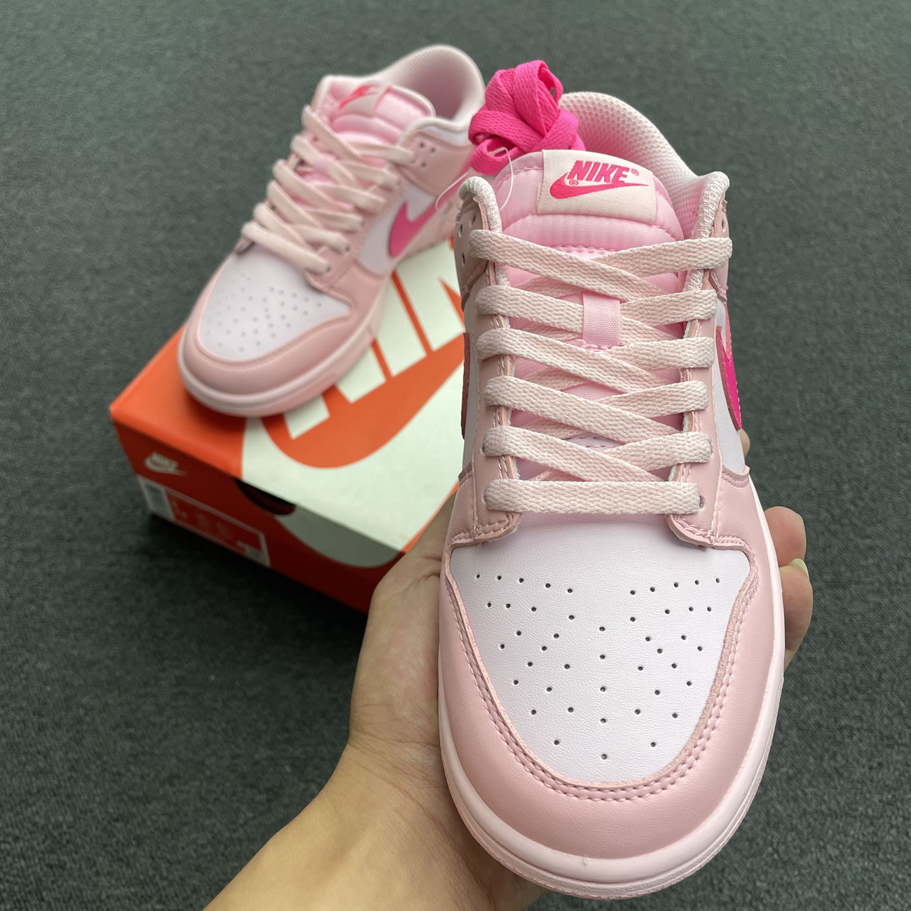 Nike Dunk Low Triple Pink Gs Dh9765 600 (4) - newkick.vip