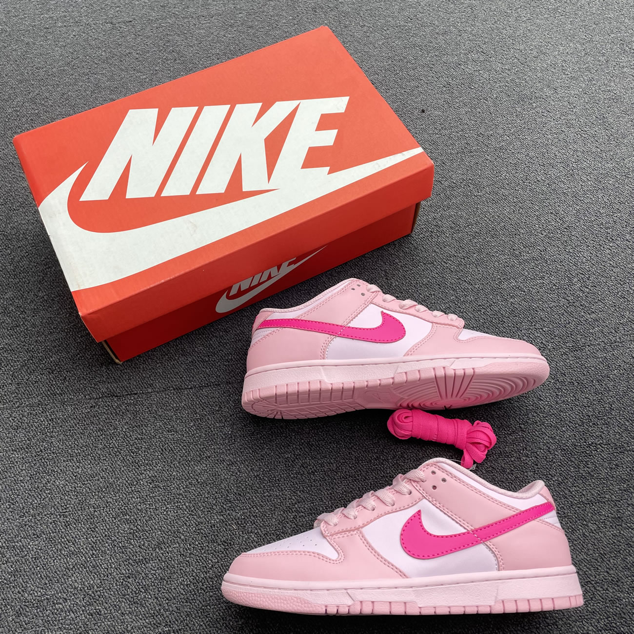 Nike Dunk Low Triple Pink Gs Dh9765 600 (8) - newkick.vip