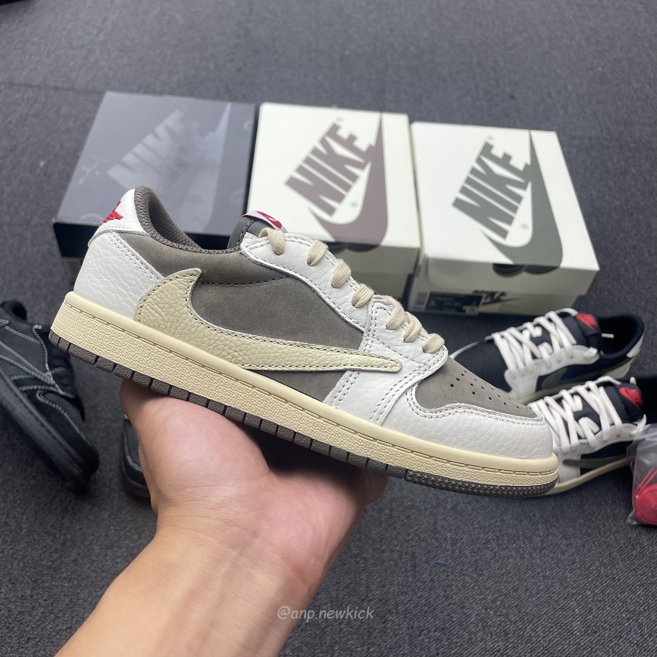 Air Jordan 1 Retro Low Og Sp Travis Scott Black Phantom Scott Olive Scott Reverse Mocha Ps (10) - newkick.vip