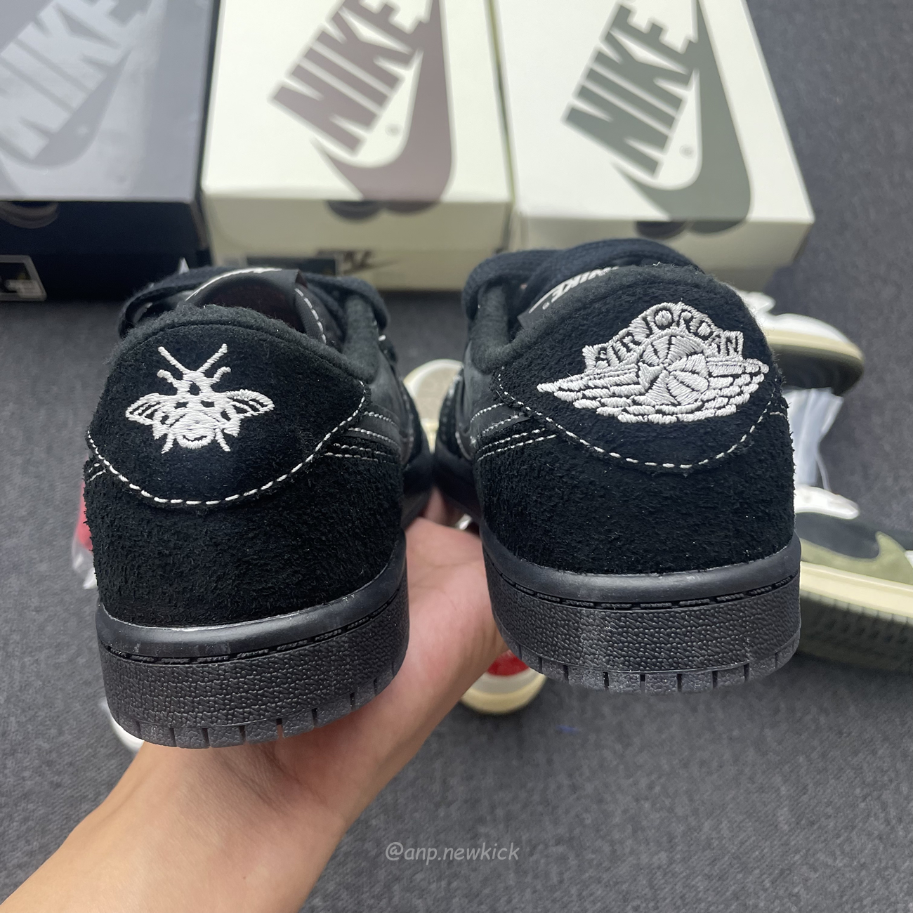 Air Jordan 1 Retro Low Og Sp Travis Scott Black Phantom Scott Olive Scott Reverse Mocha Ps (5) - newkick.vip