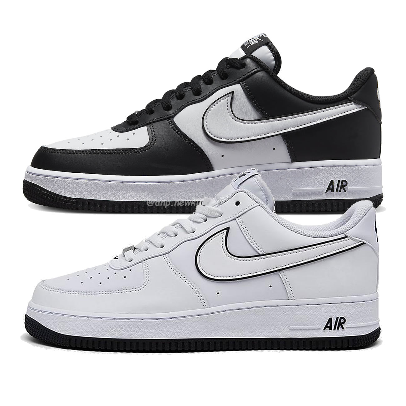 Nike Air Force 1 07 Low White Black Outline Swoosh White Swoosh Panda Dv0788 103 Dv0788 001 (1) - newkick.vip