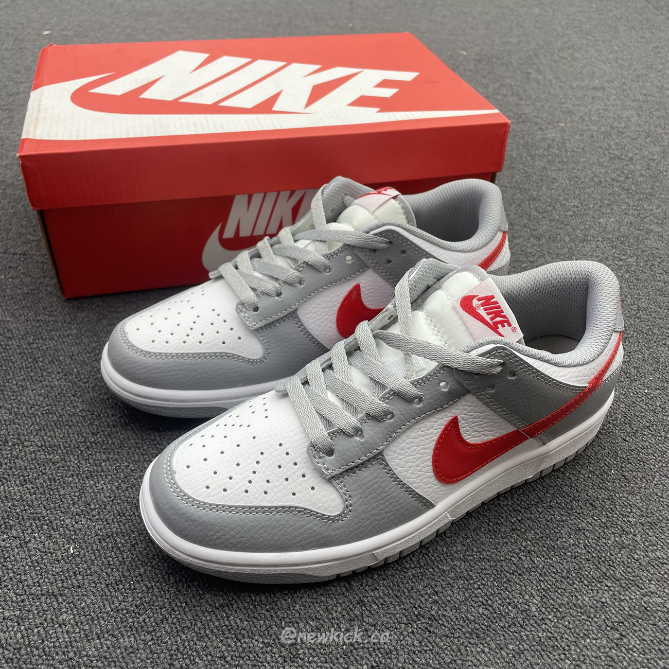 Nike Dunk Low White Wolf Grey University Red Gs Dv7149 001 (12) - newkick.vip