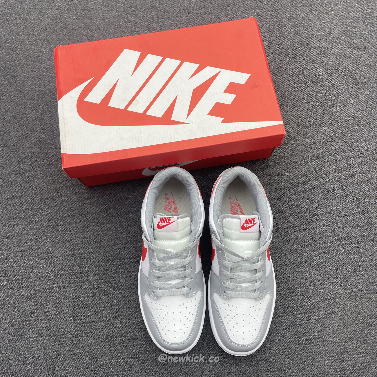 Nike Dunk Low White Wolf Grey University Red Gs Dv7149 001 (13) - newkick.vip