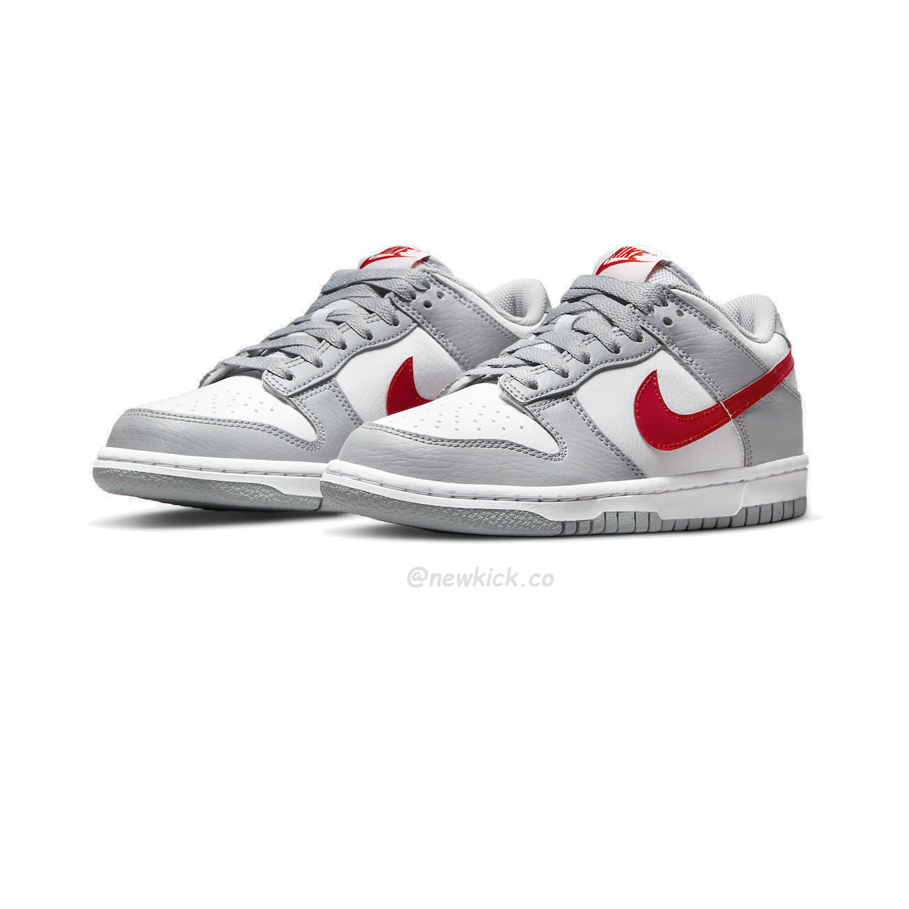 Nike Dunk Low White Wolf Grey University Red Gs Dv7149 001 (5) - newkick.vip