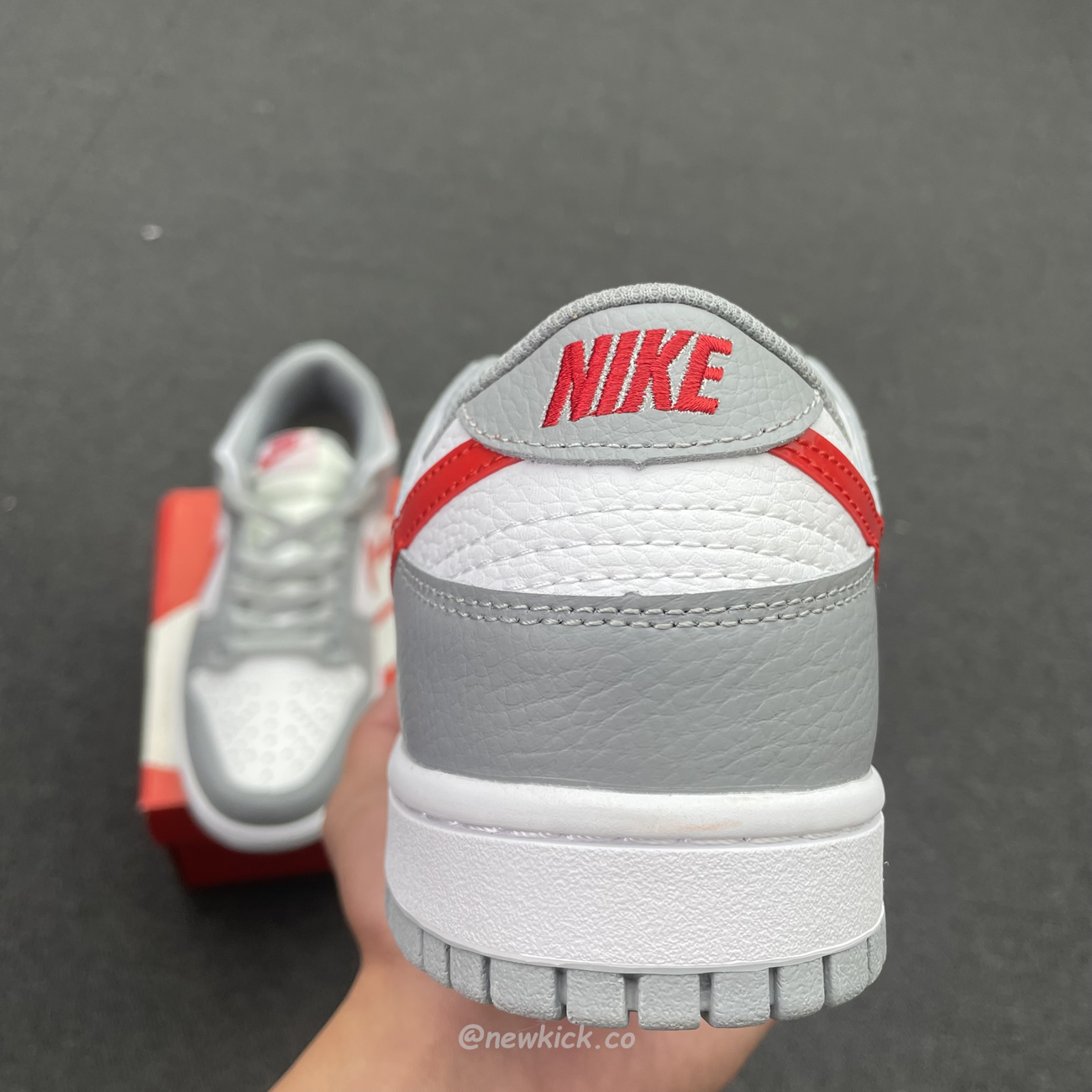 Nike Dunk Low White Wolf Grey University Red Gs Dv7149 001 (9) - newkick.vip