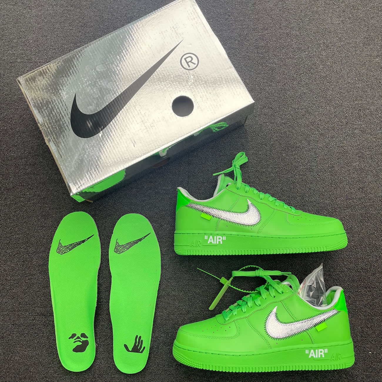 Off White Nike Air Force 1 Low Light Green (40) - newkick.vip