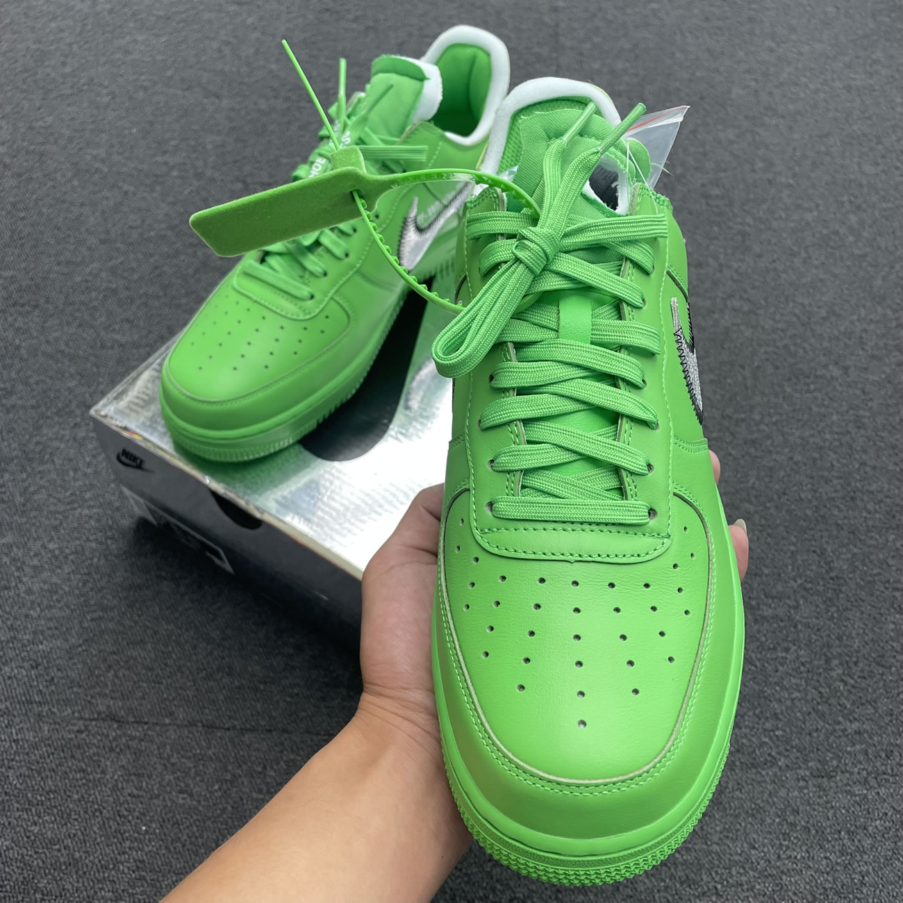 Off White Nike Air Force 1 Low Light Green (43) - newkick.vip