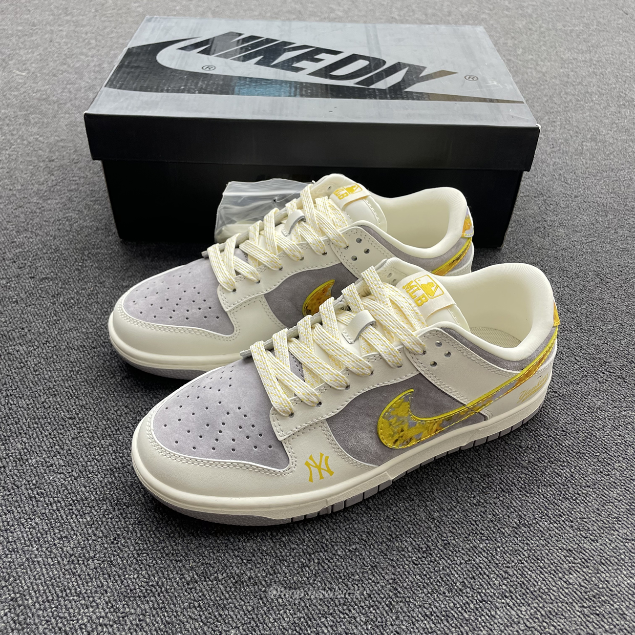 Nike Sb Dunk Low Mlb Off White Yellow Dark Grey Fc1688 117 (6) - newkick.vip