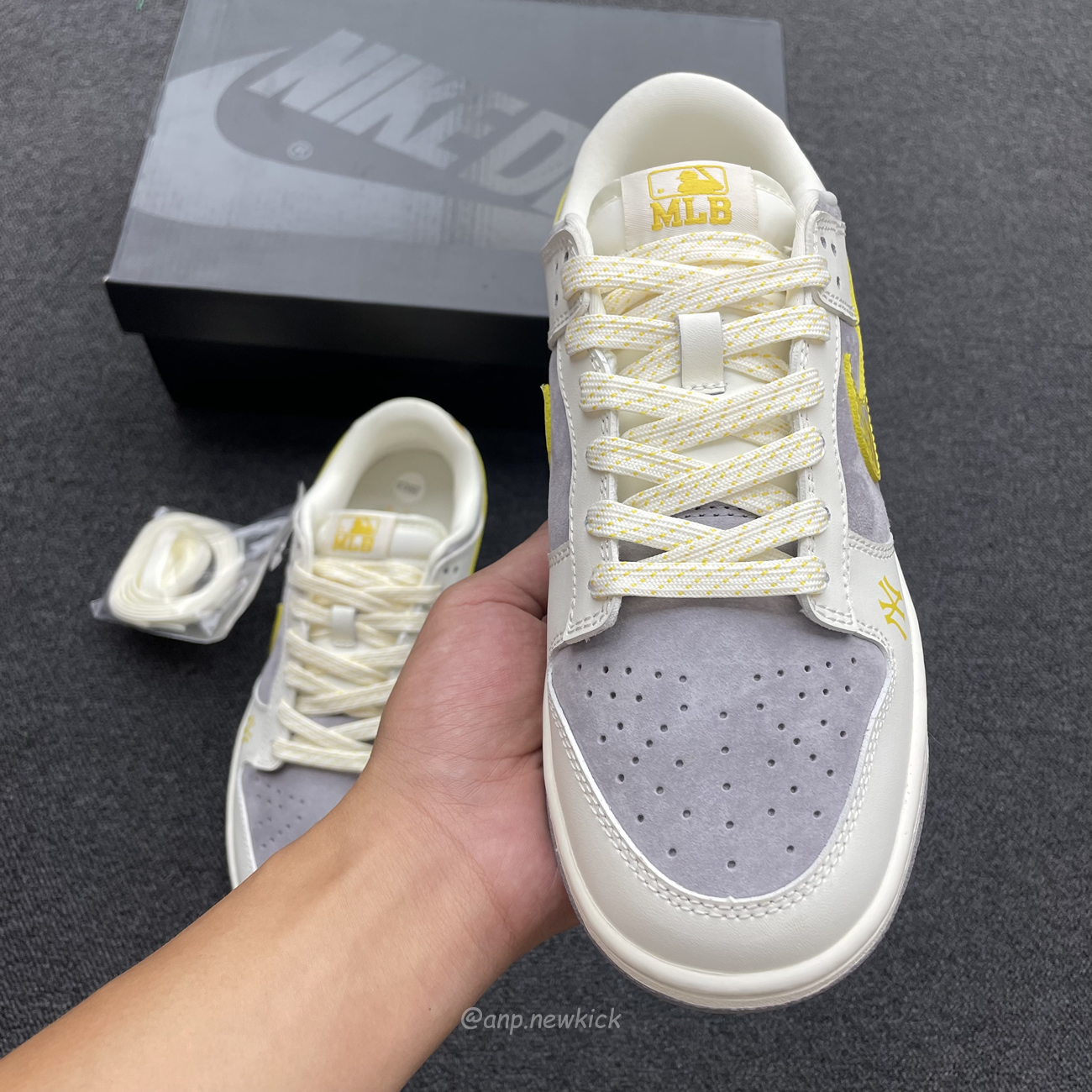 Nike Sb Dunk Low Mlb Off White Yellow Dark Grey Fc1688 117 (7) - newkick.vip