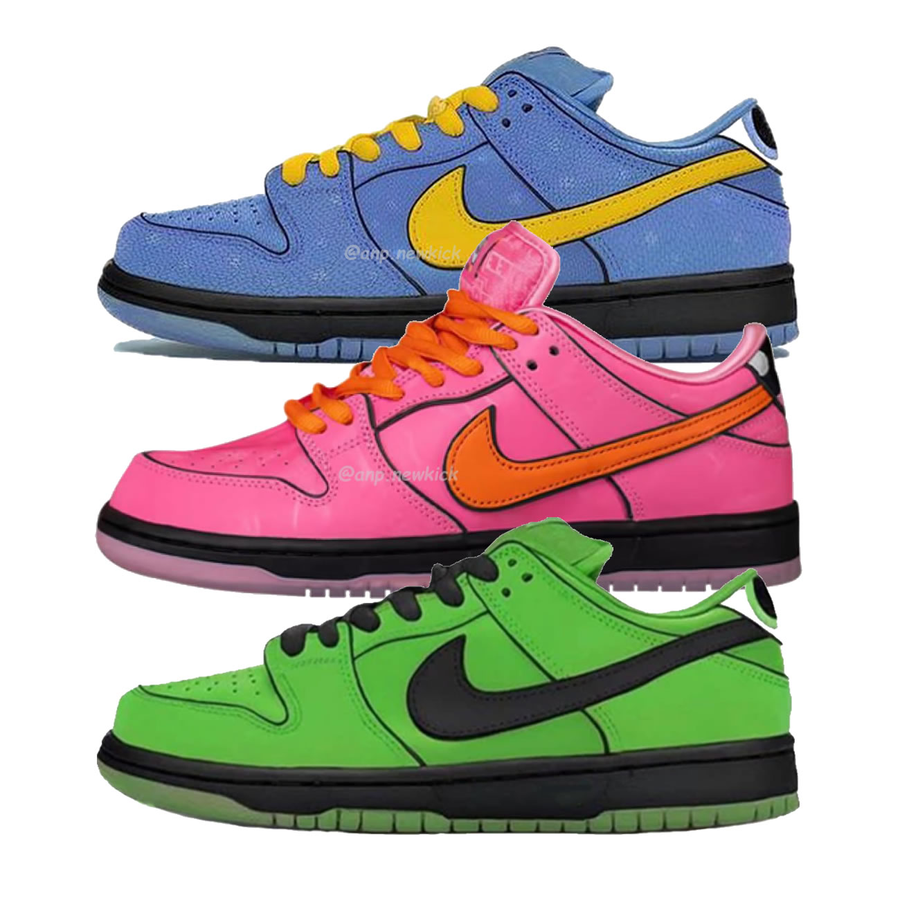 Nike Sb Dunk Low X The Powerpuff Girls On Feet Look At Bubbles Fz8320 400 (1) - newkick.vip