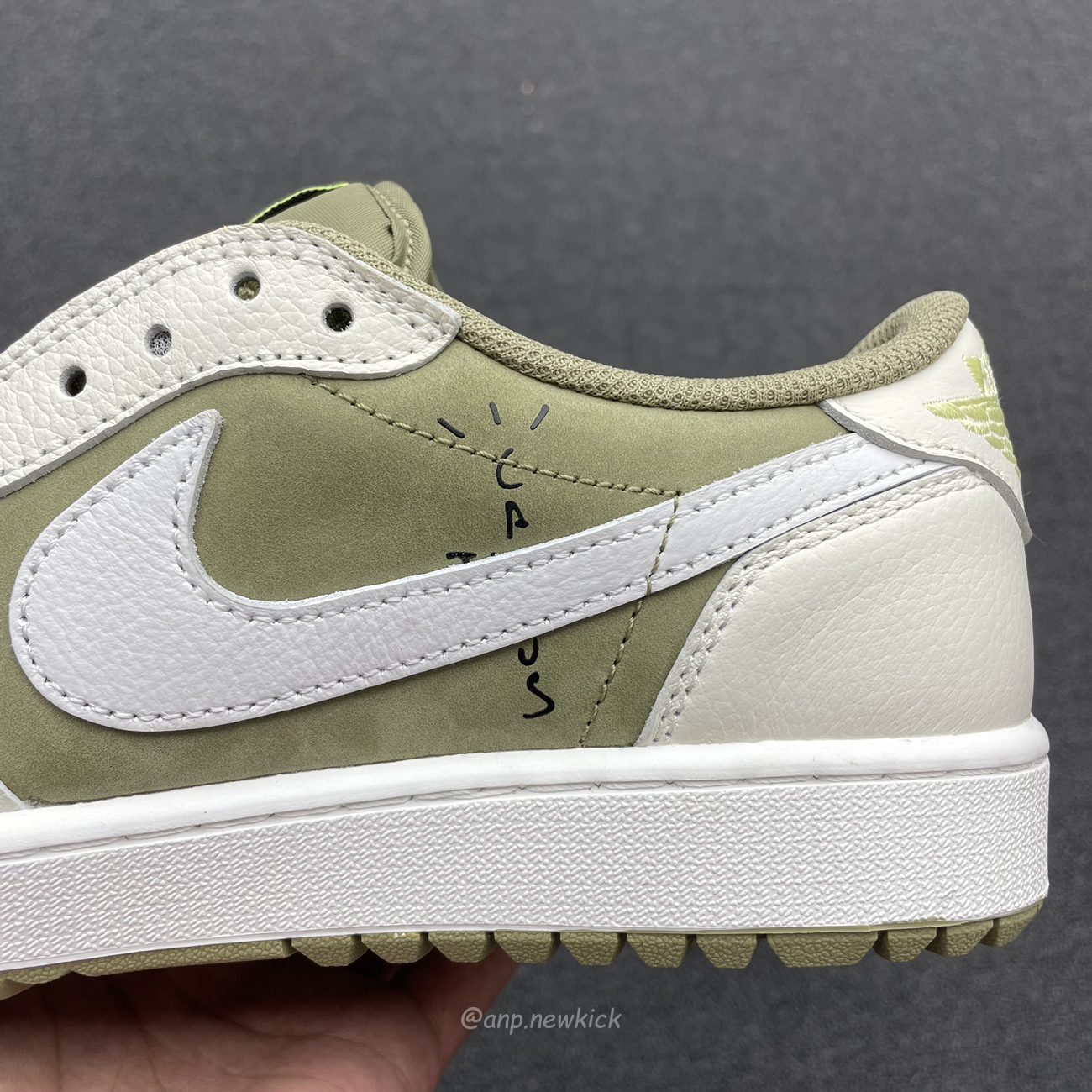 Air Jordan 1 Retro Low Golf Travis Scott Neutral Olive Fz3124 200 (10) - newkick.vip