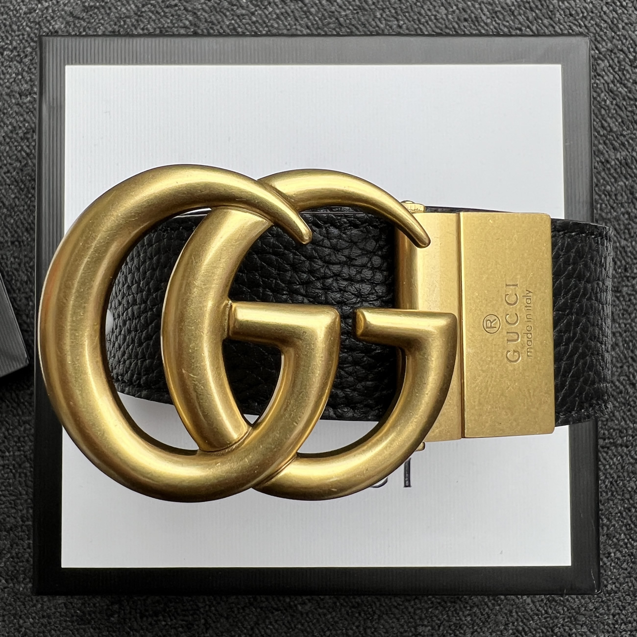 Gucci Double G Logo Full Grain Reversible Belt Leather Black Brown (7) - newkick.vip