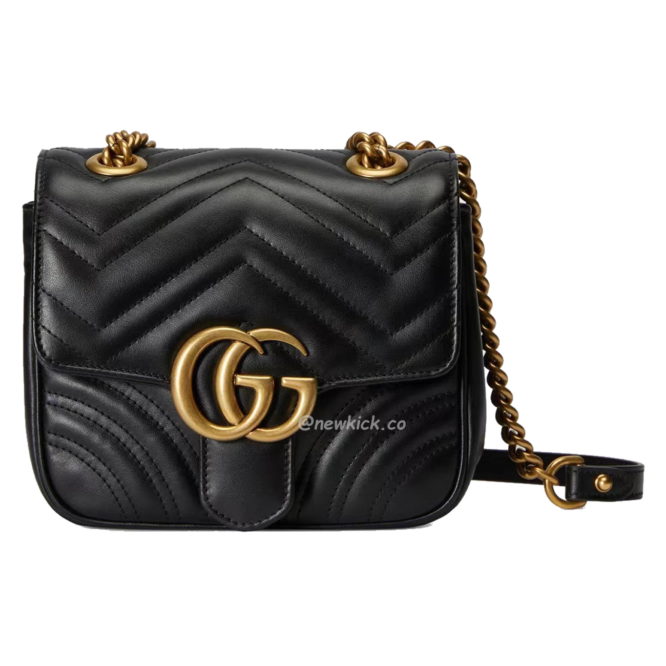 Gucci Gg Marmont Mini Shoulder Bag Matelasse Chevron Black (1) - newkick.vip