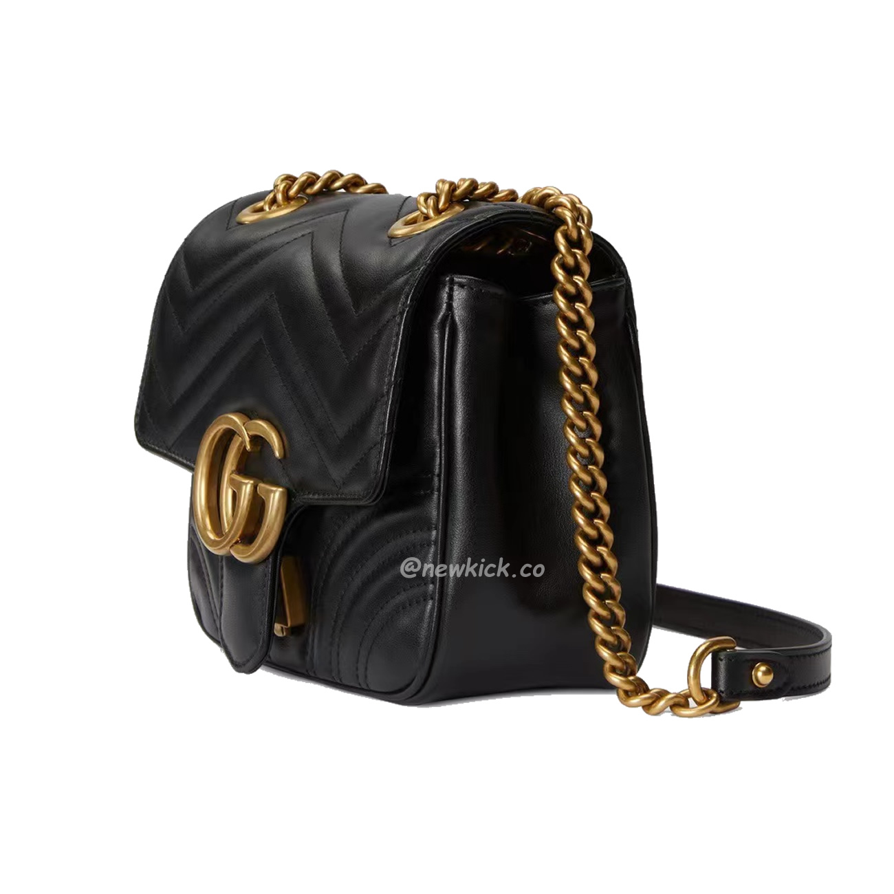 Gucci Gg Marmont Mini Shoulder Bag Matelasse Chevron Black (11) - newkick.vip