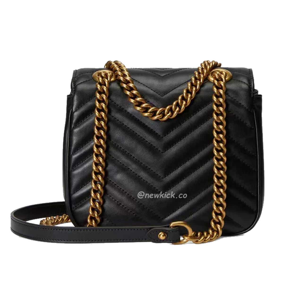 Gucci Gg Marmont Mini Shoulder Bag Matelasse Chevron Black (6) - newkick.vip