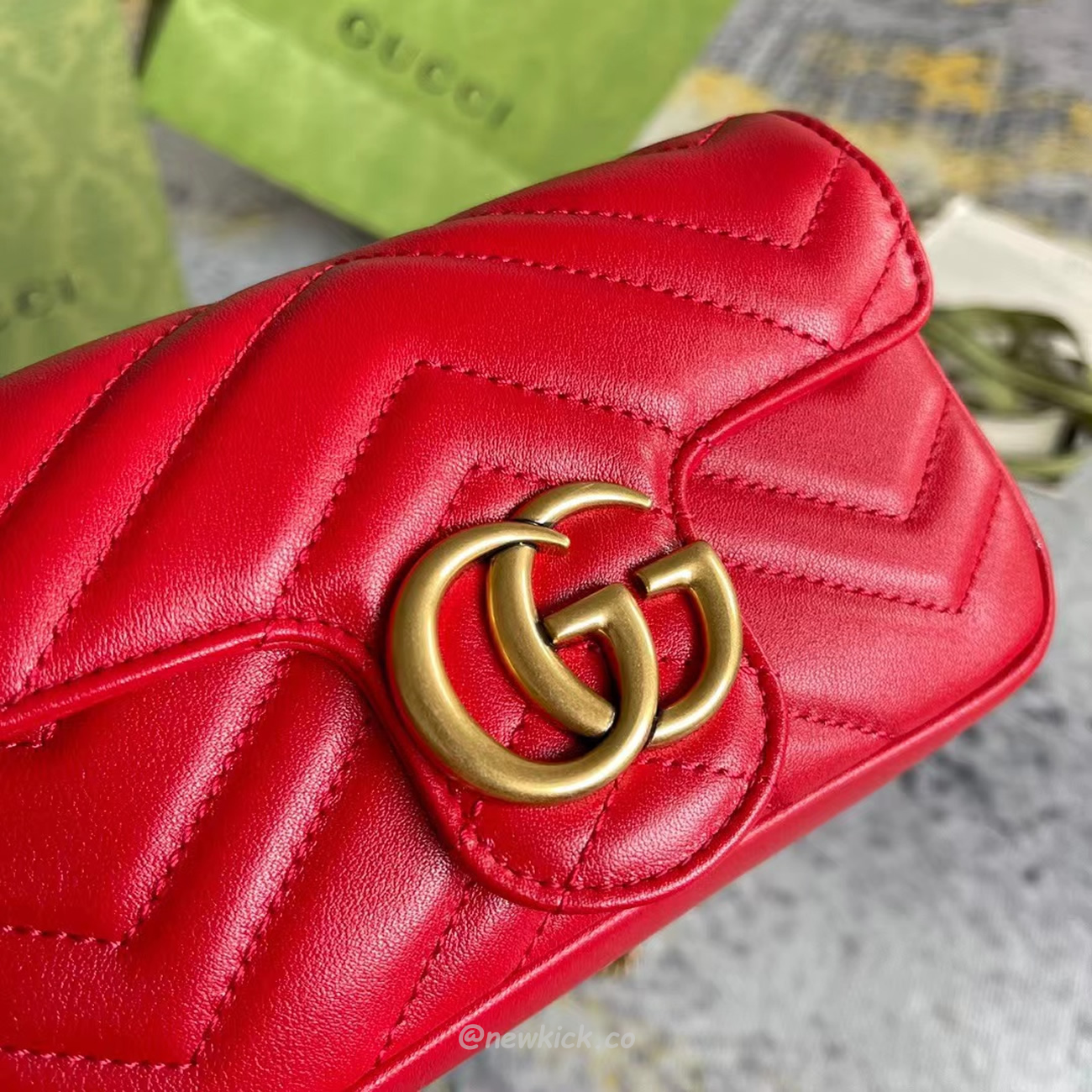 Gucci Gg Marmont Matelasse Super Mini Bag Red (7) - newkick.vip