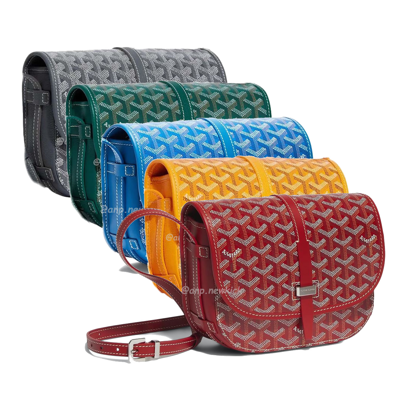 Goyard Belvedere Pm Green Red Sky Blue Black Yellow (28) - newkick.vip